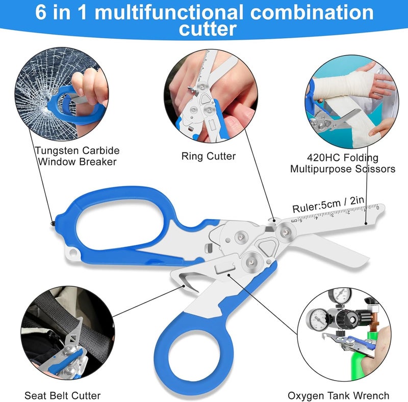 Lemasa 6in1 trauma shears - emergency responders, outdoor emergencies scissor, medical staff, and outdoor camping scissors, ttrauma scissors(blue) - Image 3